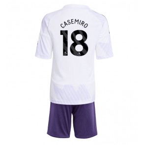 Manchester United Casemiro #18 Udebanetrøje Børn 2025-26 Kortærmet (+ Korte bukser)